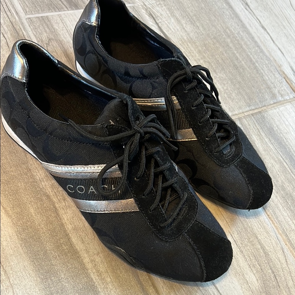 Coach Black and Silver Sneakers